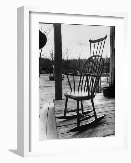 Antique Rocking Chair Displayed at Old Sturbridge Village-null-Framed Photographic Print
