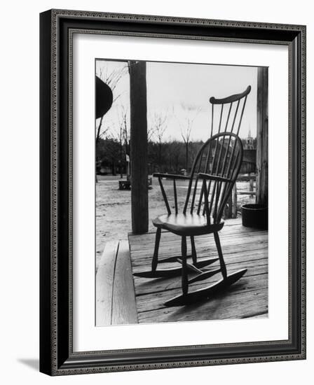 Antique Rocking Chair Displayed at Old Sturbridge Village-null-Framed Photographic Print