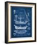 Antique Ship Blueprint I-Vision Studio-Framed Art Print