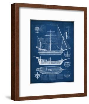 Antique Ship Blueprint I-Vision Studio-Framed Art Print