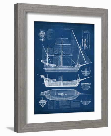 Antique Ship Blueprint I-Vision Studio-Framed Art Print