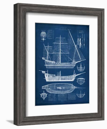 Antique Ship Blueprint I-Vision Studio-Framed Art Print