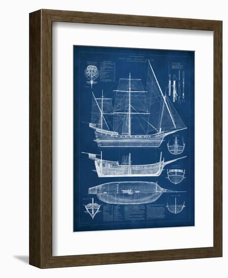 Antique Ship Blueprint I-Vision Studio-Framed Art Print