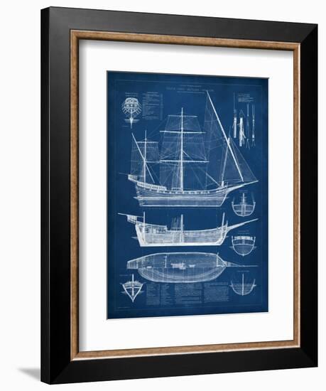 Antique Ship Blueprint I-Vision Studio-Framed Art Print