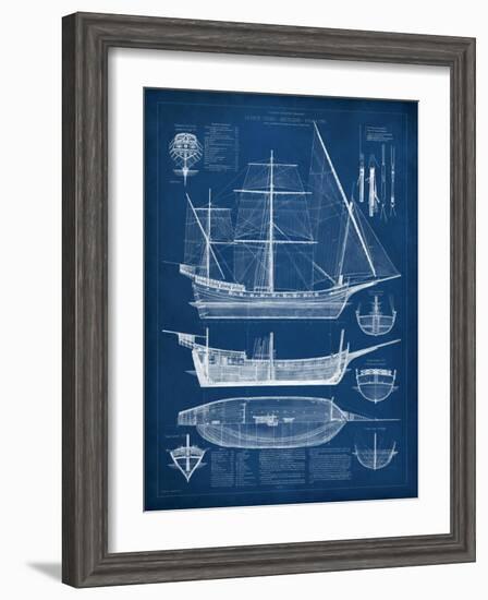 Antique Ship Blueprint I-Vision Studio-Framed Art Print