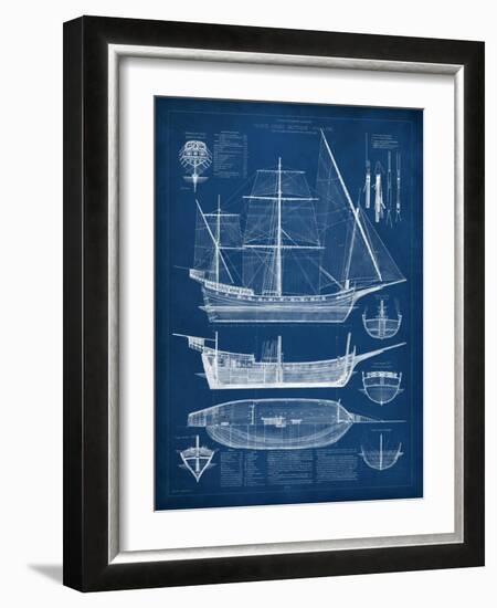 Antique Ship Blueprint I-Vision Studio-Framed Art Print