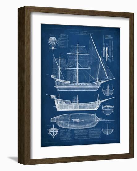 Antique Ship Blueprint I-Vision Studio-Framed Art Print