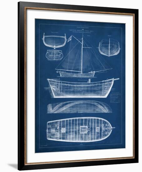 Antique Ship Blueprint II-Vision Studio-Framed Giclee Print