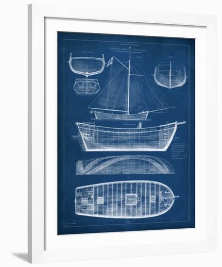 Antique Ship Blueprint II-Vision Studio-Framed Giclee Print