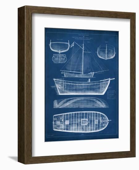 Antique Ship Blueprint II-Vision Studio-Framed Art Print