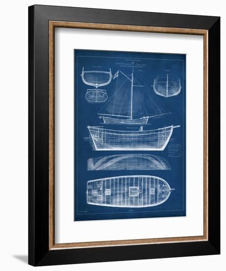 Antique Ship Blueprint II-Vision Studio-Framed Art Print