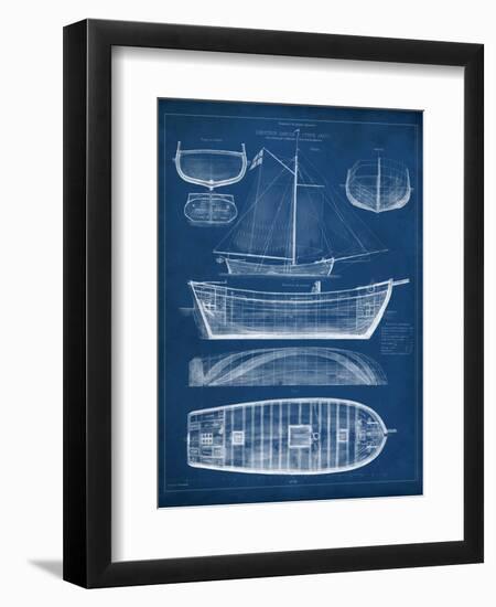 Antique Ship Blueprint II-Vision Studio-Framed Art Print