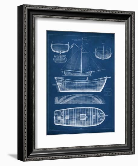 Antique Ship Blueprint II-Vision Studio-Framed Art Print