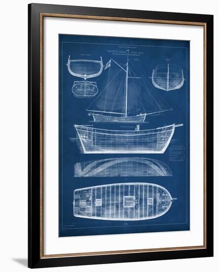 Antique Ship Blueprint II-Vision Studio-Framed Art Print