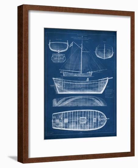 Antique Ship Blueprint II-Vision Studio-Framed Art Print