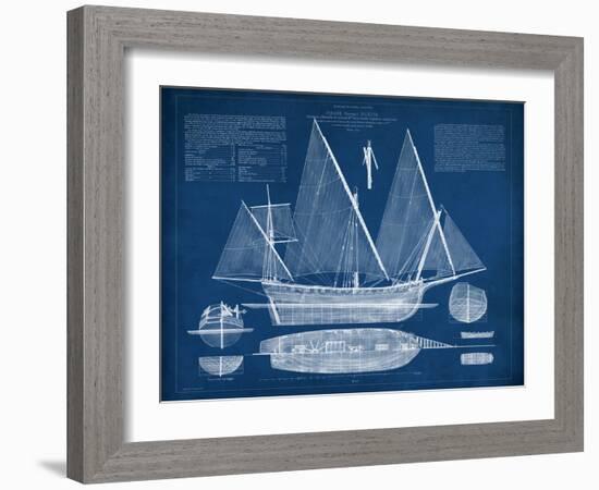 Antique Ship Blueprint III-Vision Studio-Framed Art Print