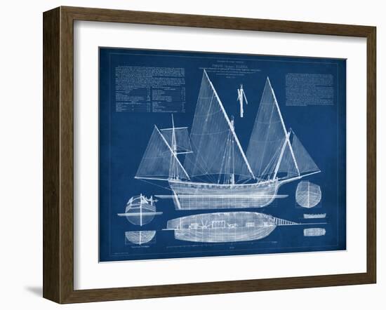 Antique Ship Blueprint III-Vision Studio-Framed Art Print