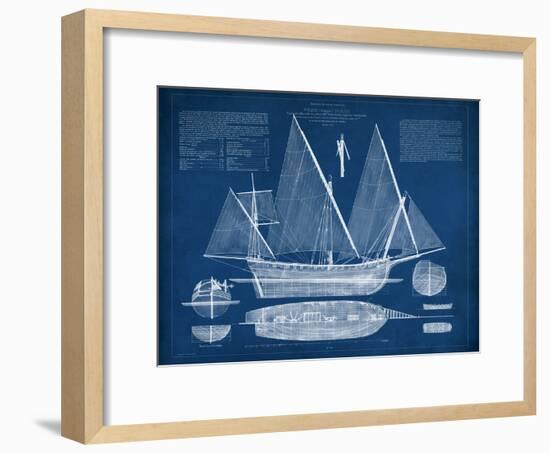Antique Ship Blueprint III-Vision Studio-Framed Art Print