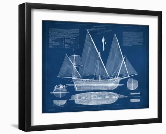 Antique Ship Blueprint III-Vision Studio-Framed Art Print