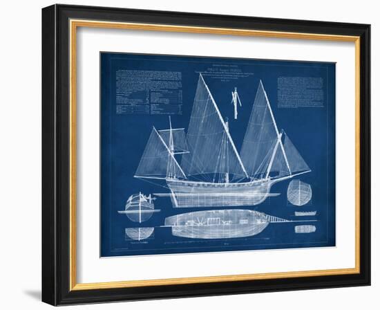 Antique Ship Blueprint III-Vision Studio-Framed Art Print