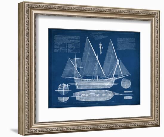 Antique Ship Blueprint III-Vision Studio-Framed Art Print