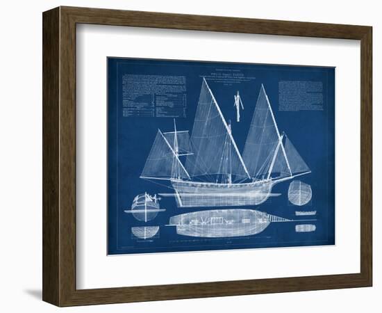 Antique Ship Blueprint III-Vision Studio-Framed Art Print