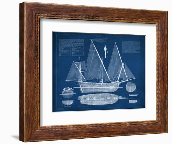 Antique Ship Blueprint III-Vision Studio-Framed Art Print