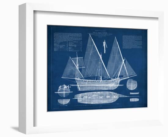 Antique Ship Blueprint III-Vision Studio-Framed Art Print