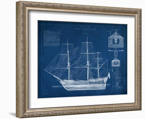 Antique Ship Blueprint IV-Vision Studio-Framed Art Print