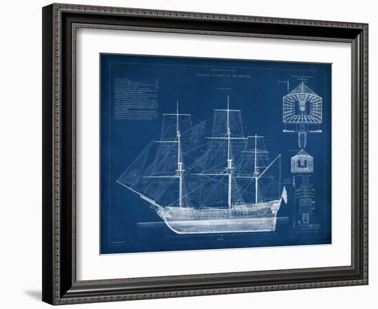 Antique Ship Blueprint IV-Vision Studio-Framed Art Print