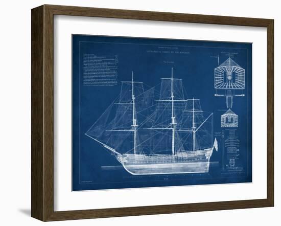 Antique Ship Blueprint IV-Vision Studio-Framed Art Print