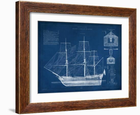 Antique Ship Blueprint IV-Vision Studio-Framed Art Print