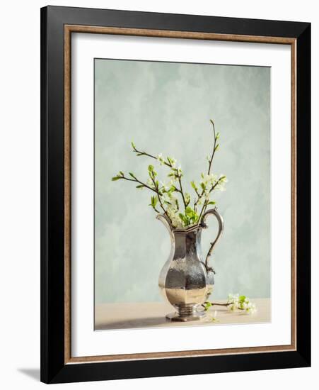 Antique Silver Jug Filled with Spring Blossom-Amd Images-Framed Photographic Print