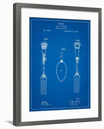 Antique Spoon and Fork Patent-Cole Borders-Framed Art Print