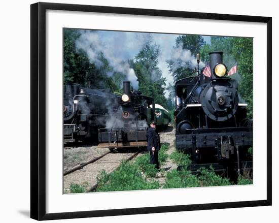 Antique Steam Locomotives, Elbe, Washington, USA-William Sutton-Framed Photographic Print