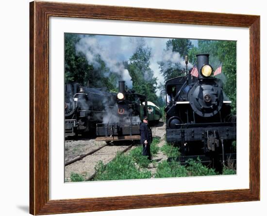 Antique Steam Locomotives, Elbe, Washington, USA-William Sutton-Framed Photographic Print