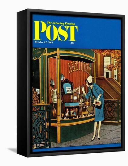 "Antique TV," Saturday Evening Post Cover, October 27, 1962-James Williamson-Framed Premier Image Canvas