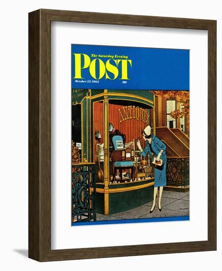 "Antique TV," Saturday Evening Post Cover, October 27, 1962-James Williamson-Framed Giclee Print