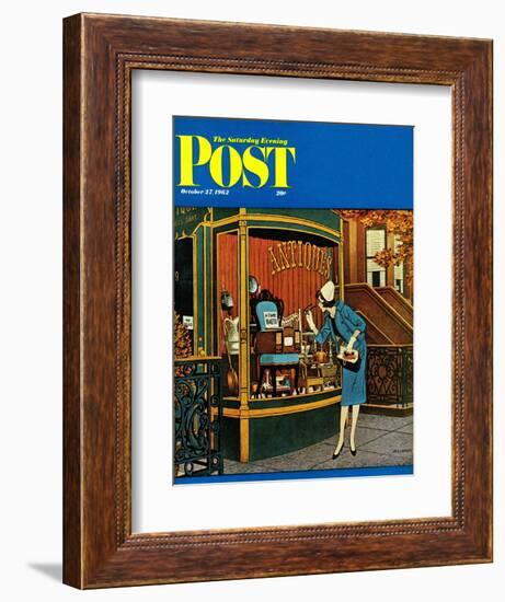 "Antique TV," Saturday Evening Post Cover, October 27, 1962-James Williamson-Framed Giclee Print