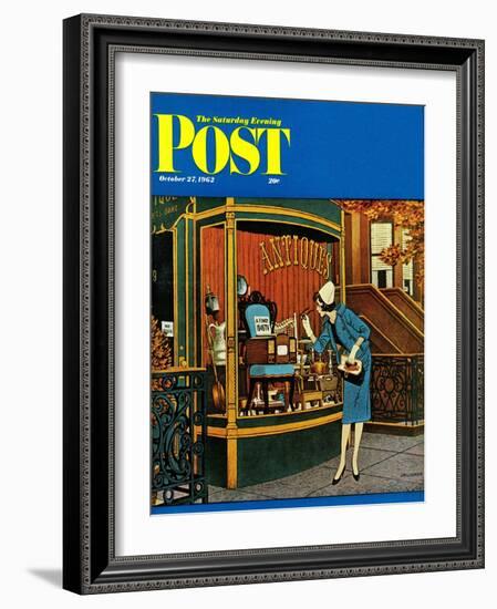 "Antique TV," Saturday Evening Post Cover, October 27, 1962-James Williamson-Framed Giclee Print