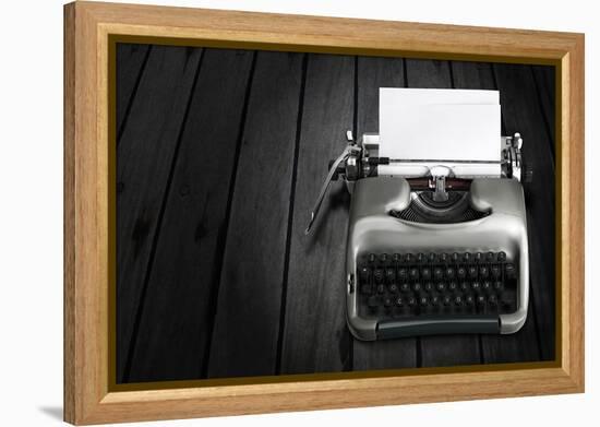 Antique Typewriter-Policas-Framed Stretched Canvas