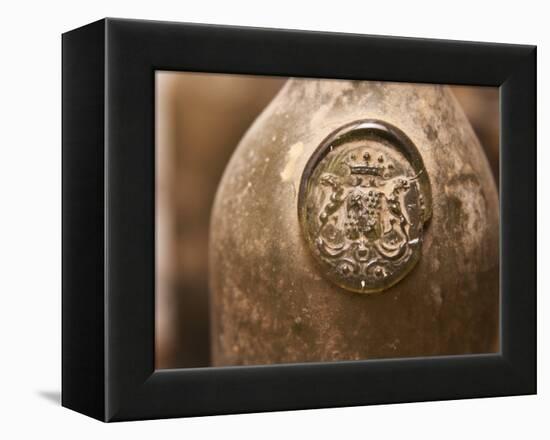 Antique Wine Bottle with Molded Seal, Chateau Belingard, Bergerac, Dordogne, France-Per Karlsson-Framed Premier Image Canvas