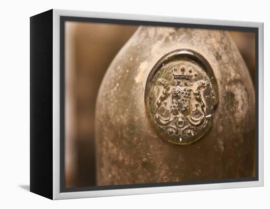 Antique Wine Bottle with Molded Seal, Chateau Belingard, Bergerac, Dordogne, France-Per Karlsson-Framed Premier Image Canvas