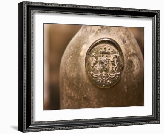 Antique Wine Bottle with Molded Seal, Chateau Belingard, Bergerac, Dordogne, France-Per Karlsson-Framed Photographic Print