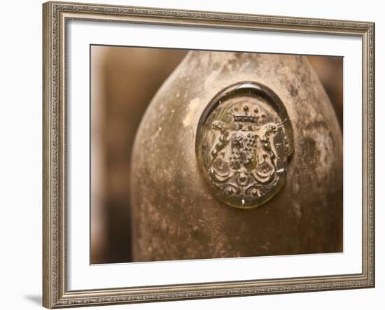 Antique Wine Bottle with Molded Seal, Chateau Belingard, Bergerac, Dordogne, France-Per Karlsson-Framed Photographic Print