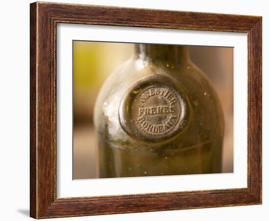 Antique Wine Bottle with Molded Seal, Chateau Belingard, Bergerac, Dordogne, France-Per Karlsson-Framed Photographic Print