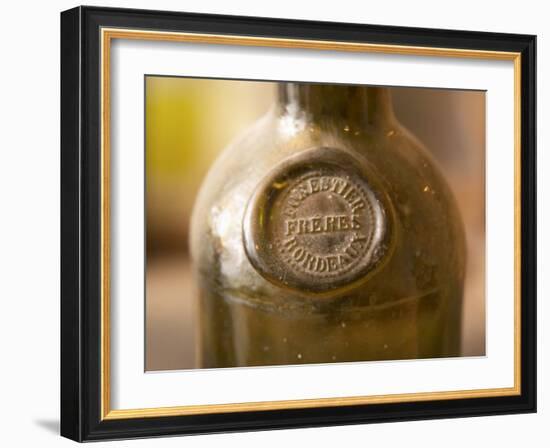 Antique Wine Bottle with Molded Seal, Chateau Belingard, Bergerac, Dordogne, France-Per Karlsson-Framed Photographic Print