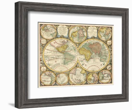 Antique World Globes-null-Framed Art Print