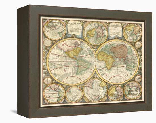 Antique World Globes-null-Framed Stretched Canvas