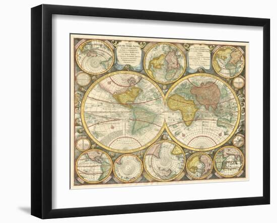 Antique World Globes-null-Framed Art Print